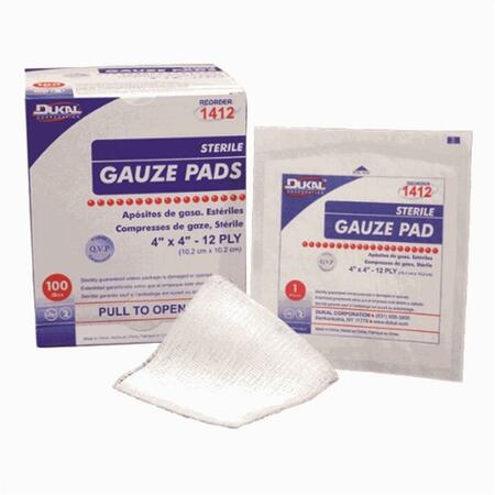 DUKAL Dukal 2 X 2 Sterile Gauze Pads - 100 Count 12-Ply, 6000Pk DS300